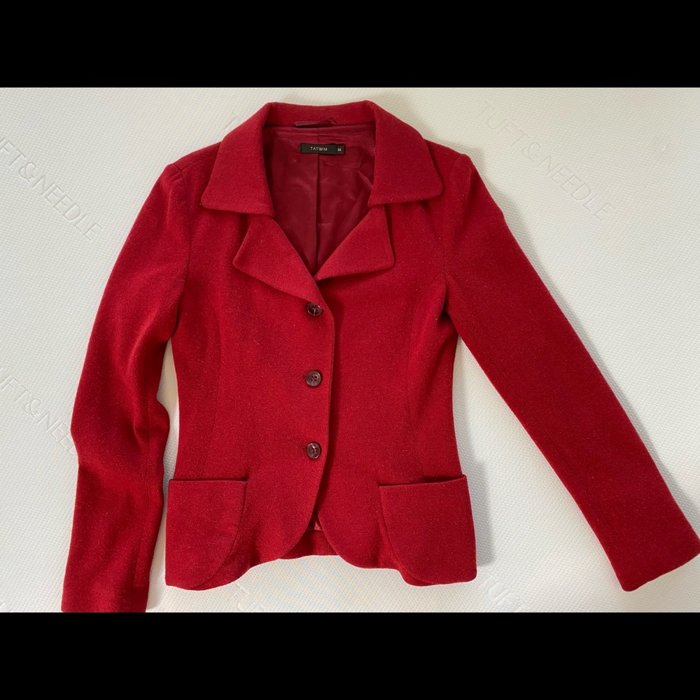 Women Tatuum red wool jacket sz XS eur 34